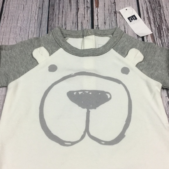 Gap Boys 3-6 Month Gray White Bear Romper - Picture 2 of 4